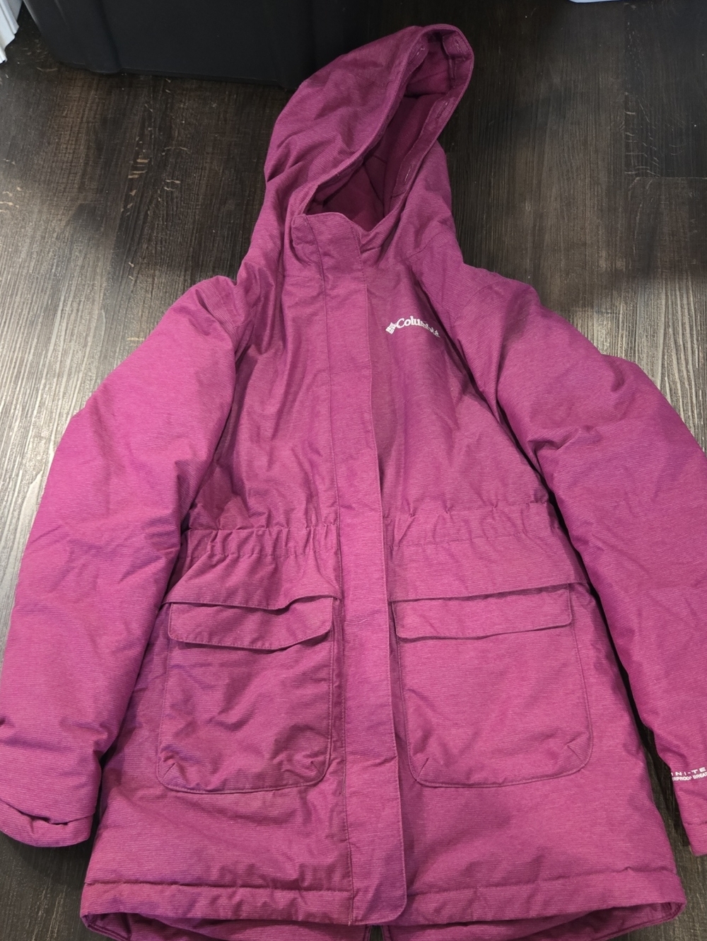 Columbia Hooded Puffer Jacket in Plum